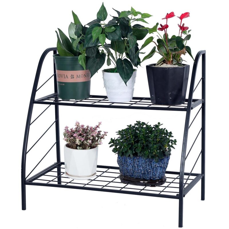 Arlmont & Co. 2-Tier Indoor Outdoor Plant Stand | Wayfair